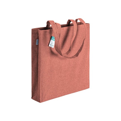 Tote bag en coton recyclé 190 g/m2, anses longues et soufflet - 1