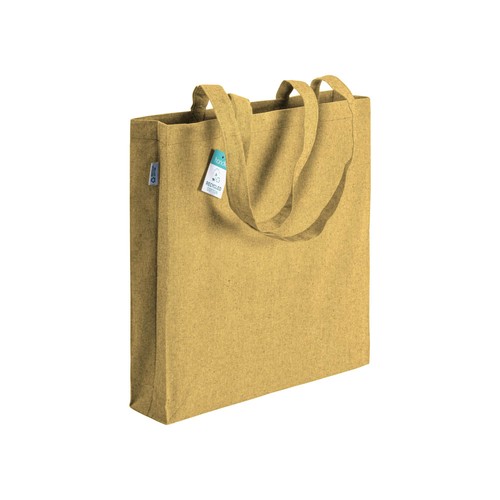 190 g/m2 recycled cotton shopping bag, long handles and gusset