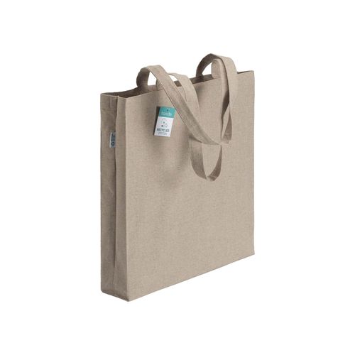 Tote bag en coton recyclé 190 g/m2, anses longues et soufflet - 1