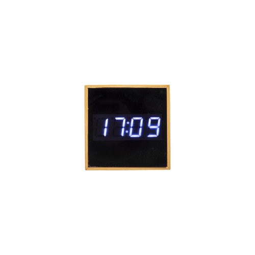 Horloge réveil et display température à LED blanche, en bambou - 2