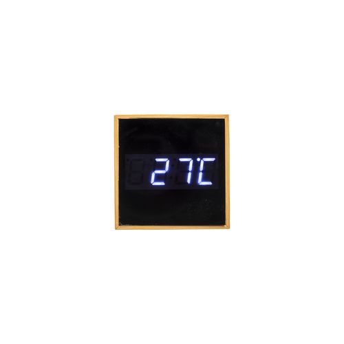 Horloge réveil et display température à LED blanche, en bambou - 3