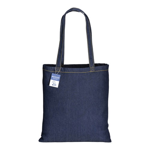 Tote bag en coton denim recyclé, 180 g/m2, anses longues - 2
