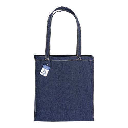 Tote bag en coton denim recyclé, 180 g/m2, anses longues et soufflet - 2