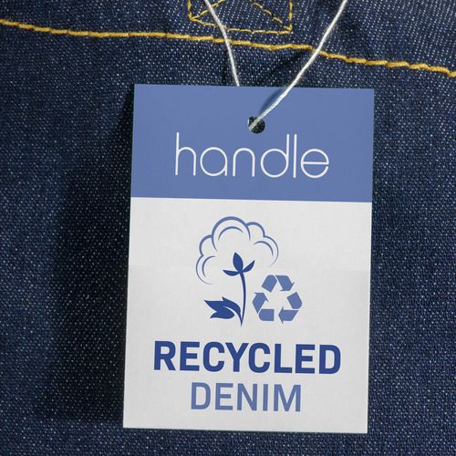 Tote bag en coton denim recyclé, 180 g/m2, anses longues et soufflet - 3