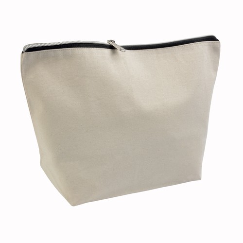 ESTUCHE DE BELLEZA DE ALGODÓN CEPILLADO DE 10 OZ CON CIERRE DE CREMALLERA