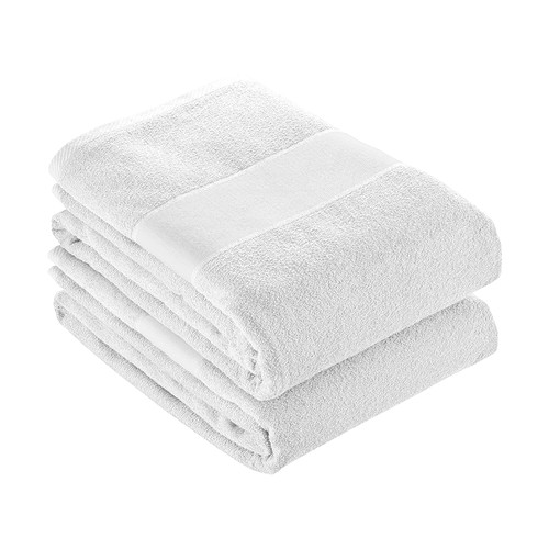 Serviette éponge en coton avec bandeau Imprimable - 1