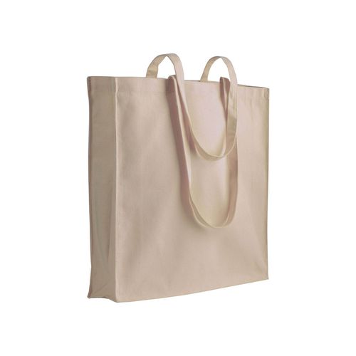 Sac shopping en coton 180 g/m2 avec anses longues et soufflet - 1