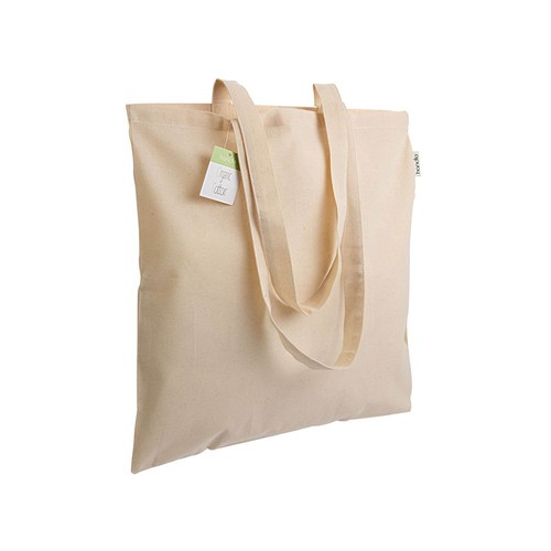 140 g/m2 organic cotton shopping bag, long handles