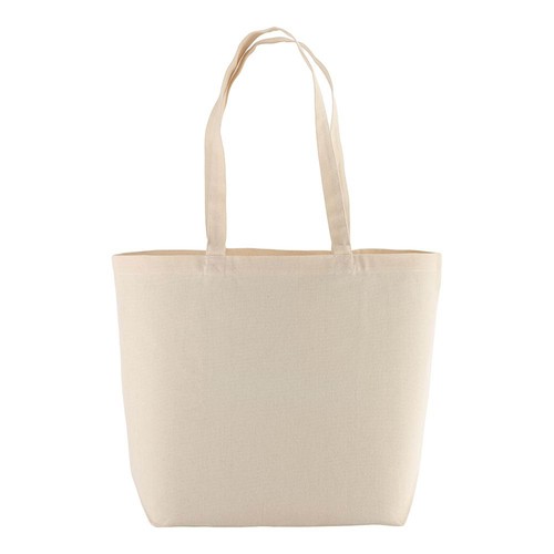 Shopper avec soufflet à la base en coton 135 g/m2, anses longues - 2