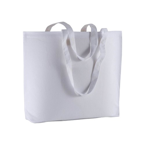 135 g/m2 cotton shopping bag, long handles and bottom gusset