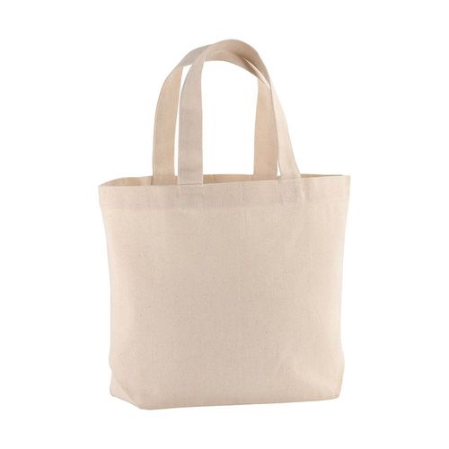 Shopper avec soufflet à la base en coton 120 g/m2, anses courtes - 1