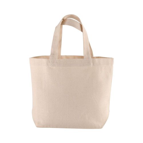 Shopper avec soufflet à la base en coton 120 g/m2, anses courtes - 2