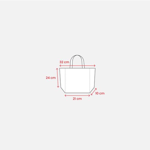 Shopper avec soufflet à la base en coton 120 g/m2, anses courtes - 3