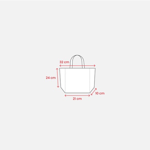 Shopper avec soufflet à la base en coton 120 g/m2, anses courtes - 3