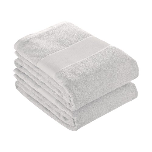 Serviette en éponge de coton 100% (350 g/m2) avec bande OPAQUE imprimable (90x150 cm) - 1