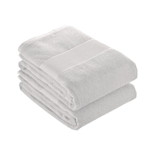 Serviette en éponge de coton 100% (350 g/m2) avec bande OPAQUE imprimable (70x140 cm) - 1