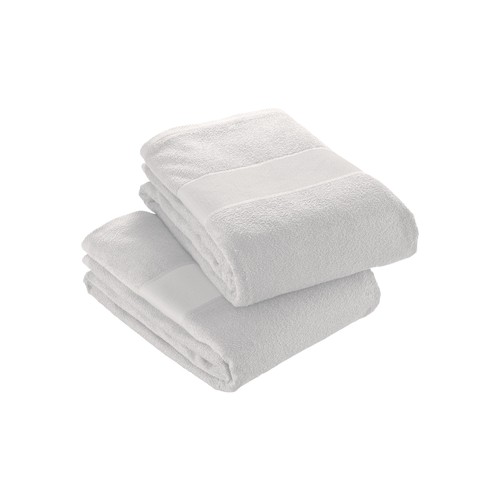 Serviette en éponge de coton 100% (350 g/m2) avec bande OPAQUE imprimable (40x60 cm) - 1