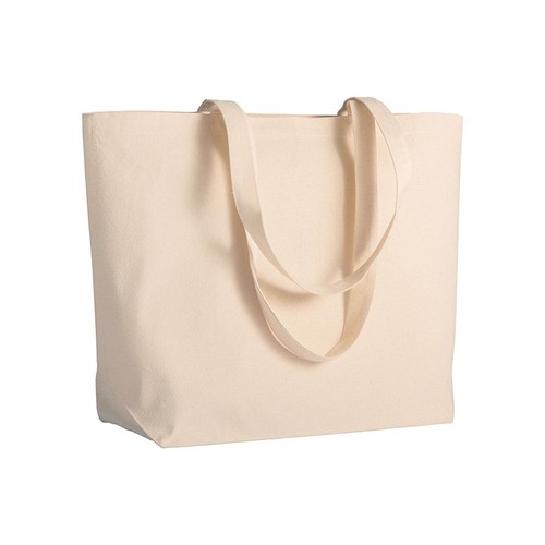 280 g/m2 cotton shopping bag, long handles and bottom gusset