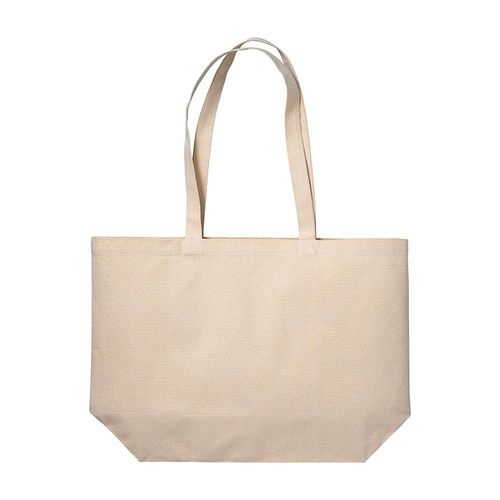 Shopper avec soufflet à la base en coton 280 g/m2, anses longues - 2