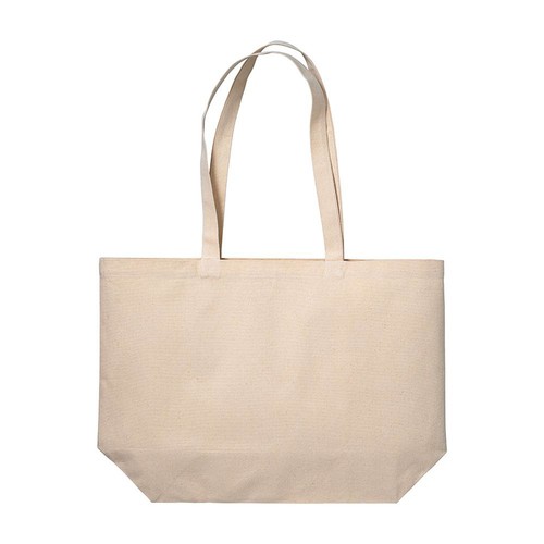 Shopper avec soufflet à la base en coton 280 g/m2, anses longues - 2