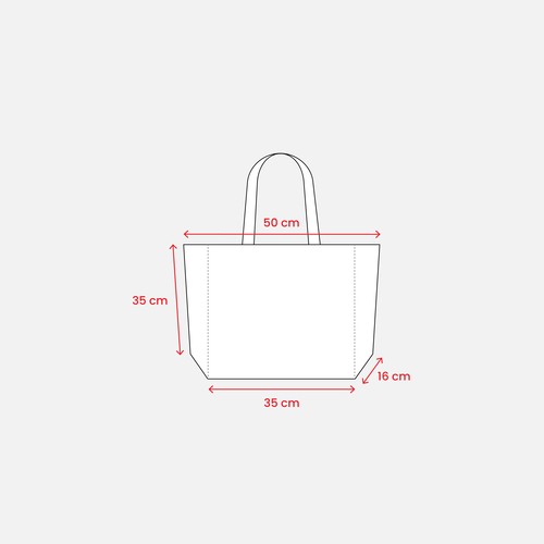 Shopper avec soufflet à la base en coton 280 g/m2, anses longues - 3