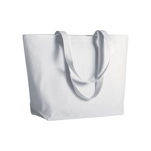 Sac shopping en coton (280 g/m2), anses longues et sufflet - 1