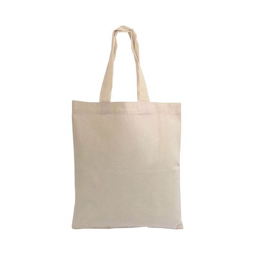 Mini Sac Shopping en coton naturel (135 g/m2), anses courts colorés - 2