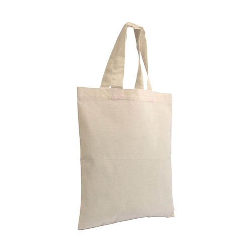 Mini Sac Shopping en coton naturel (135 g/m2), anses courts colorés - 3
