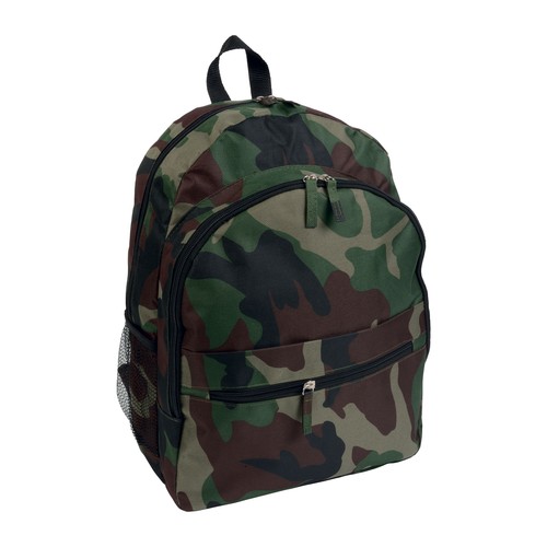 Sac à dos personnalisé en polyester 600 D avec 6 poches dont 2 latérales en filet. Poche frontale