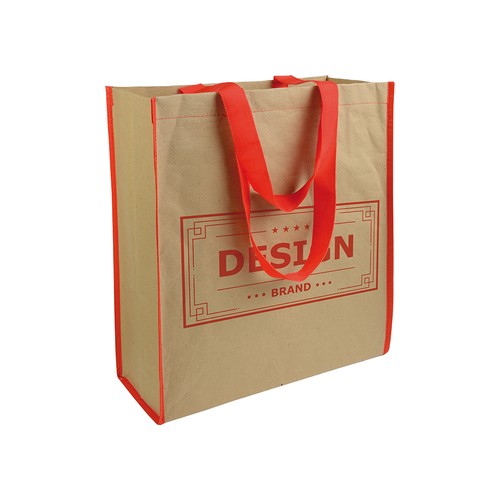 Shopper avec soufflet en papier avec intérieur en PP 140 g/m2, anses longues - 4