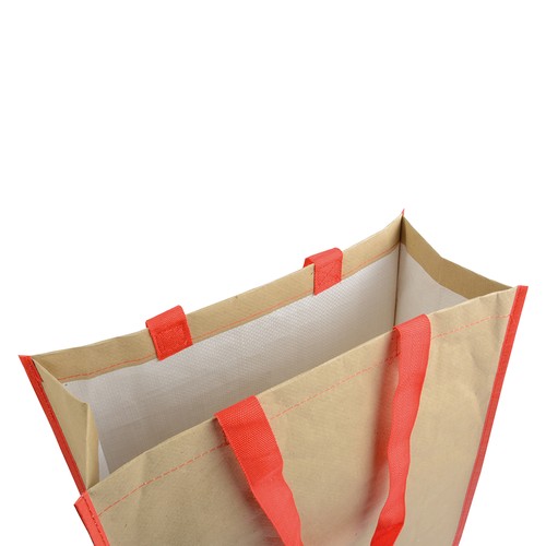 Shopper avec soufflet en papier avec intérieur en PP 140 g/m2, anses longues - 5