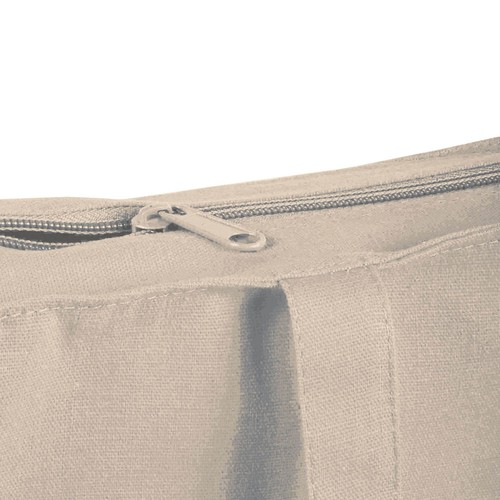 Shopper avec soufflet en coton 250 g/m2, anses longues et fermeture avec zip - 4