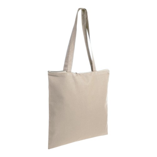 Shopper en coton 220 g/m, anses longues anses longues et fermeture avec zip - 3