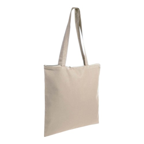 Shopper en coton 220 g/m, anses longues anses longues et fermeture avec zip - 3