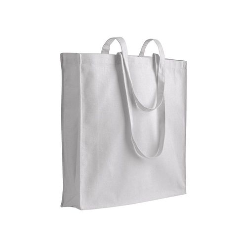 Shopper avec soufflet en coton 220 g/m2, anses longues - 1