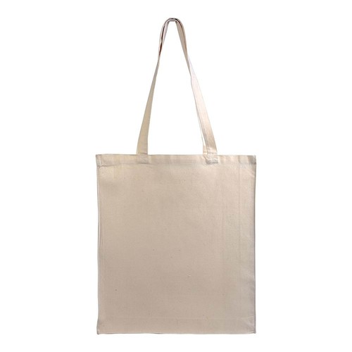 Shopper avec soufflet en canvas 280 gr/m2, anses longues - 3
