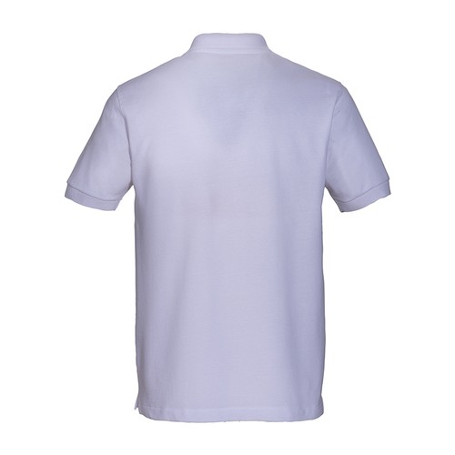 Polo unisexe blanc en coton et polyester régénérés de 200 g/m2 - 3
