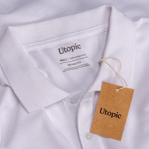 Polo unisexe blanc en coton et polyester régénérés de 200 g/m2 - 7