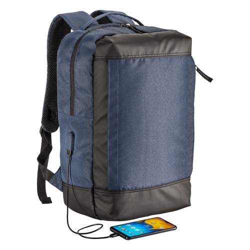 Recycled polyester laptop backpack with ecological dyeing
