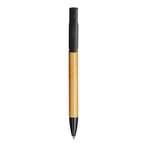 Stylo twist en bambou et paille de blé avec support pour téléphone portable - 2