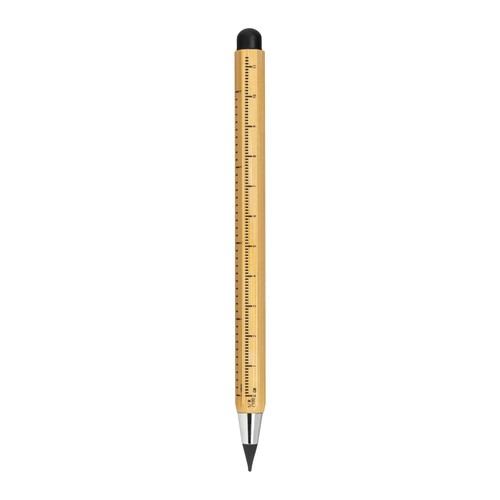 Long-lasting erasable bamboo ruler pencil with touch screen eraser and plastic cap