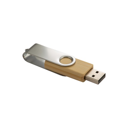 Clé USB pivotante 8 Go Bambou/Métal. - 4