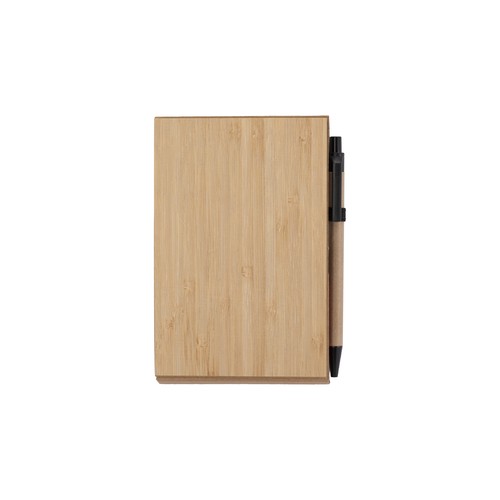 Bloc-notes avec couverture en bambou, stylo et support pour téléphone - 2