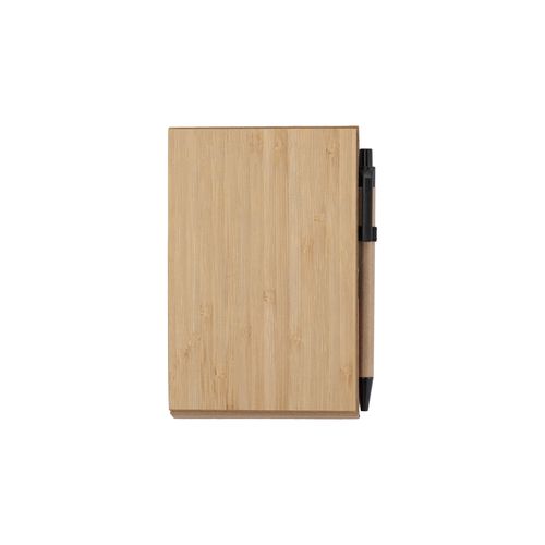 Bloc-notes avec couverture en bambou, stylo et support pour téléphone - 2