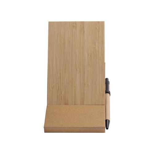 Bloc-notes avec couverture en bambou, stylo et support pour téléphone - 6