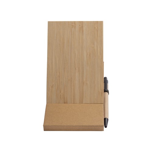 Bloc-notes avec couverture en bambou, stylo et support pour téléphone - 6