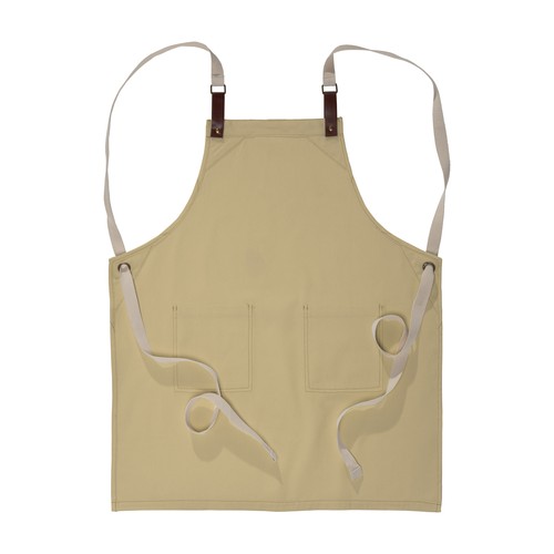 Tablier de cuisine en coton 280 g/m2 avec 2 poches frontales, bretelles réglables en PU. - 2
