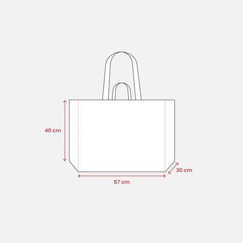 Recycled polypropylene maxi shopping bag with double ribbon handles (short and long) Recycled polypropylene maxi shopping bag with double ribbon handles (short and long)