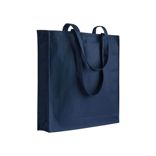 Tote bag en coton/poliéster recyclé180 g/m2, anses longues et soufflet - 1