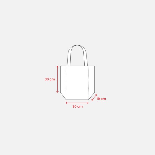 Mini tote bag en toile de jute avec anses et inserts colorés - 3